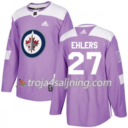 Winnipeg Jets tröja Nikolaj Ehlers 27 Adidas 2017-2018 Lila Fights Cancer Practice Authentic - NHL Tröjor Herr